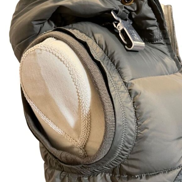 Parajumpers Rare Italian Import Down Vest Hooded Zip Patches Women's Size Small - Picture 8 of 16